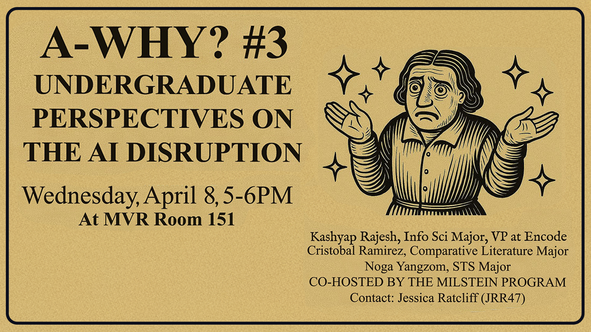 A color graphic promoting an upcoming talk.