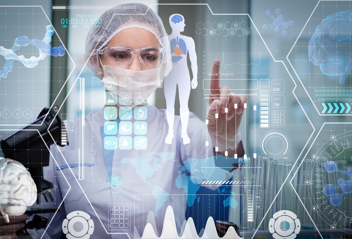 Doctor looking at AR screen