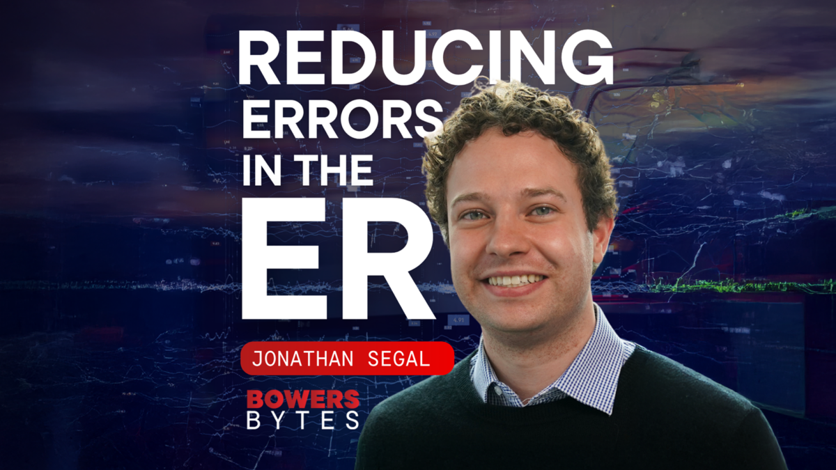 Photo of Jonathan Segal with "Reducing Errors in the ER" writen