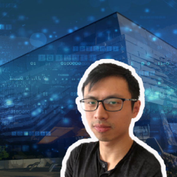 Man in glasses looping at camera