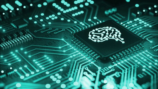 computer chip with AI brain