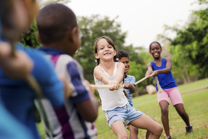 Children playing tugawar