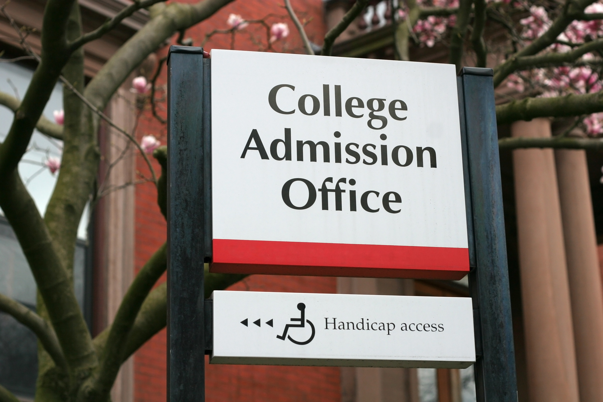 College Admission Office sign Credit: Shutterstock contributor Joy Brown