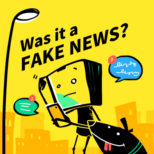 Cartoon saying "what is fake news"